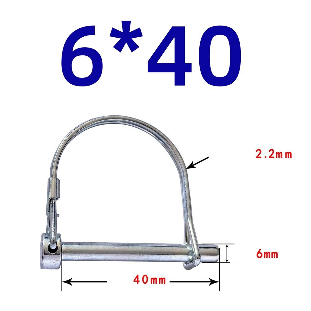 10 шт. Стопорный штифт с проволочным замком, Стопорный штифт с валом из углеродистой стали, Стопорный штифт с проволочным замком в виде круглой петли для гусеничной фермы и газона(6*50)