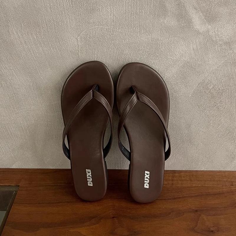 Fashion SUOJIALUN 2025 Summer New Brand Women Slipper Fashion Narrow Band Slip On Flip Flops Soft Flat Heel Outdoor Casual Dress Slides