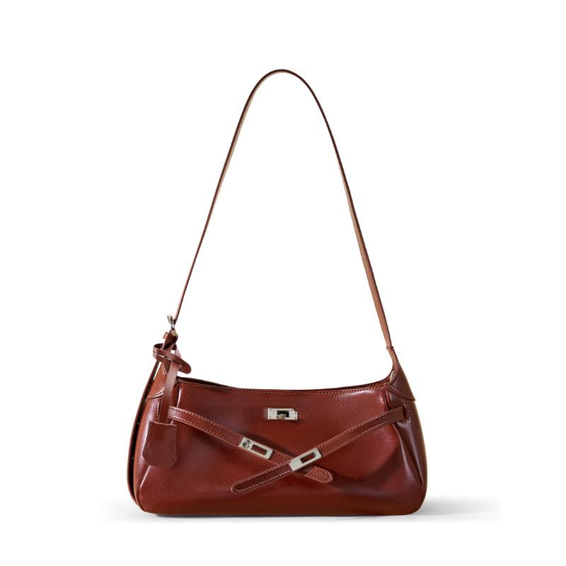 Сумка-багет из коровьей кожи, новая нишевая сумка на плечо, сумка-мессенджер, женская сумка