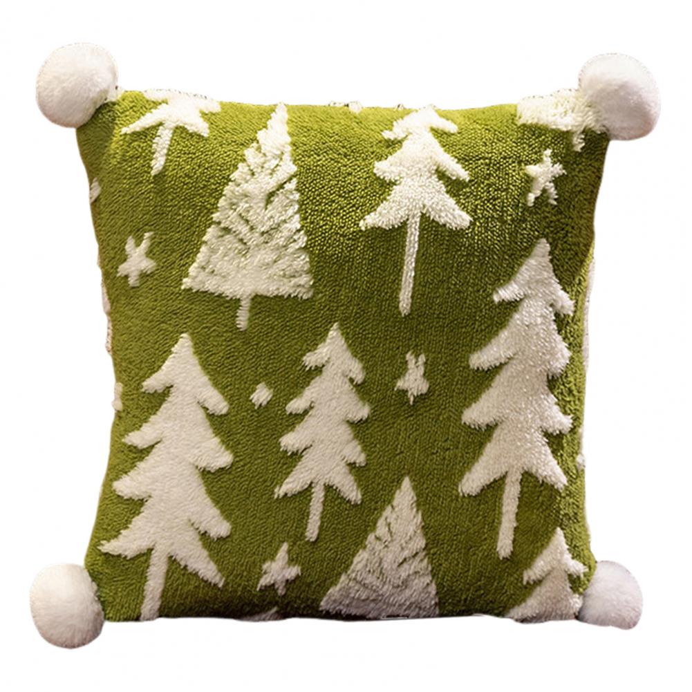 Holiday Home Decoration Plush Christmas Tree Pillow Festive Christmas Tree Plush Pillow Stuffed Throw for Holiday
