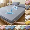 Super Waterproof Bed Fitted Sheet Waterproof Mattress Covers Protector Adjustable Bedcloth Bedding Sheet Double King Queen Bed(No Pillowcase)