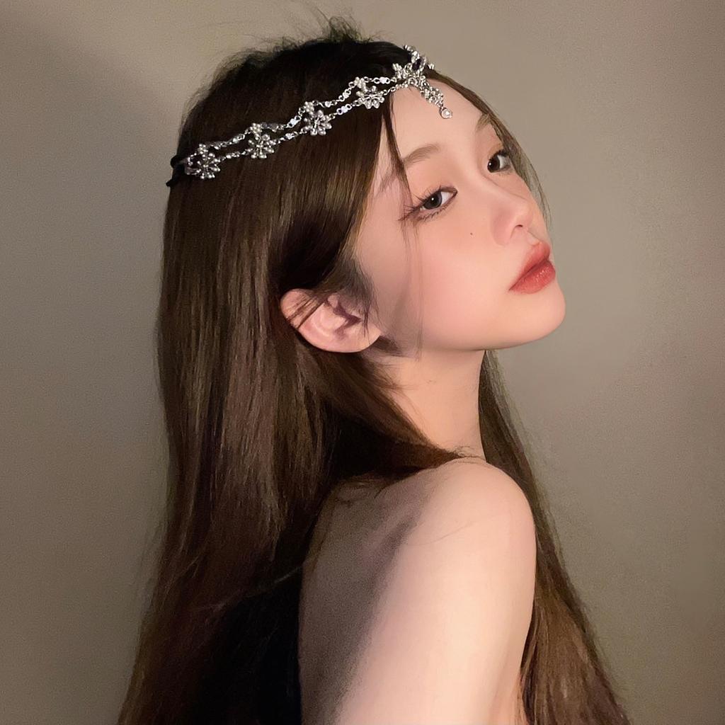Rhinestone Zircon Forehead, Eyebrow Pendant, Head Chain, Hair Accessories, Headband Mori Fairy Beauty High-End Accessories, Bridal Wedding Headgear.
