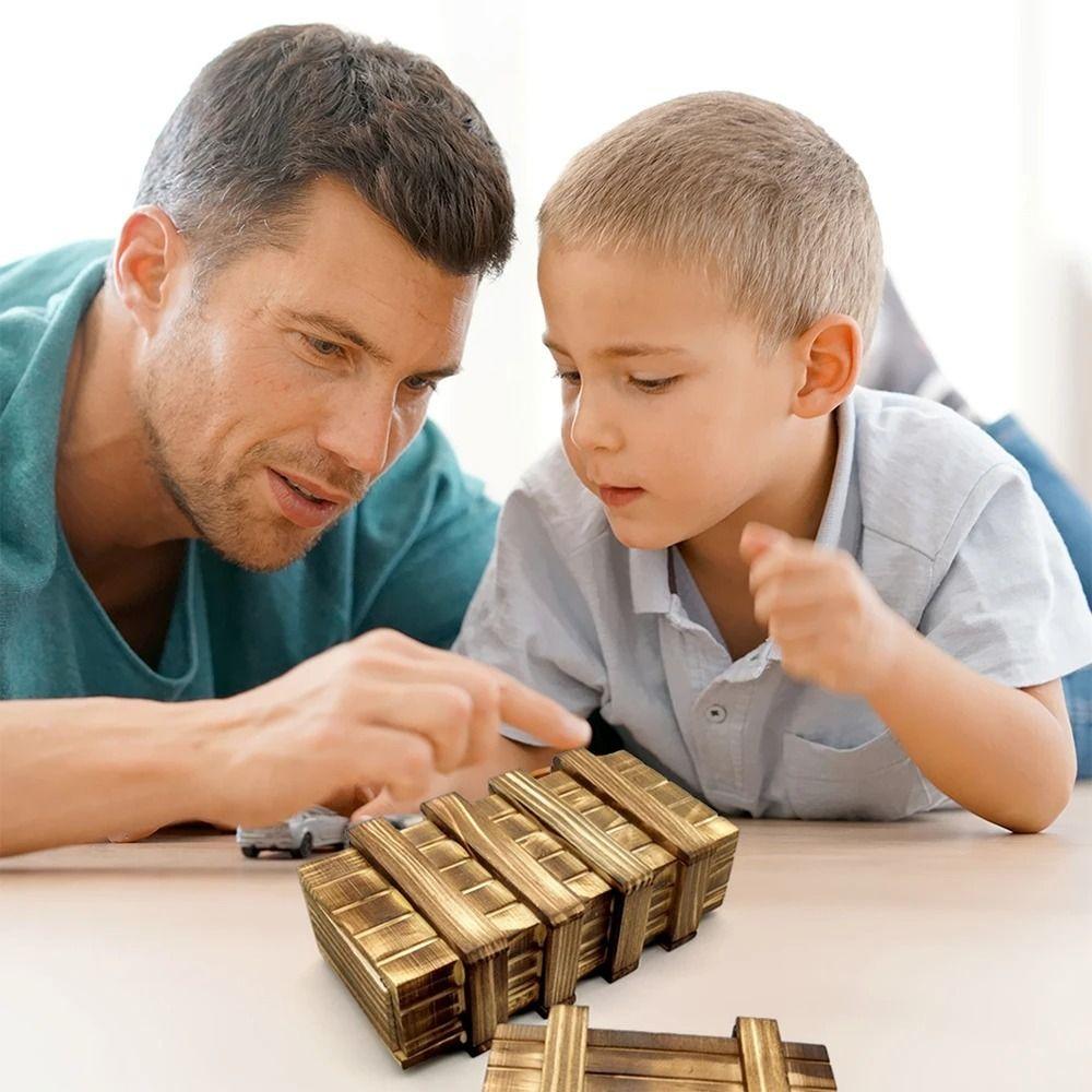 Забавная коробка-головоломка с секретным ящиком, деревянные игрушки-головоломки, новая винтажная коробка-головоломка