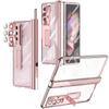 Чехол с магнитным шарнирным покрытием для Samsung Galaxy Z Fold 4 3, полупрозрачный чехол высокой четкости с защитой от падения, скрытая подставка, мембрана