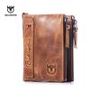 Genuine Crazy Horse Leather Men Wallet Short Coin Purse Small Vintage Wallets Brand High Quality Designer Carteira