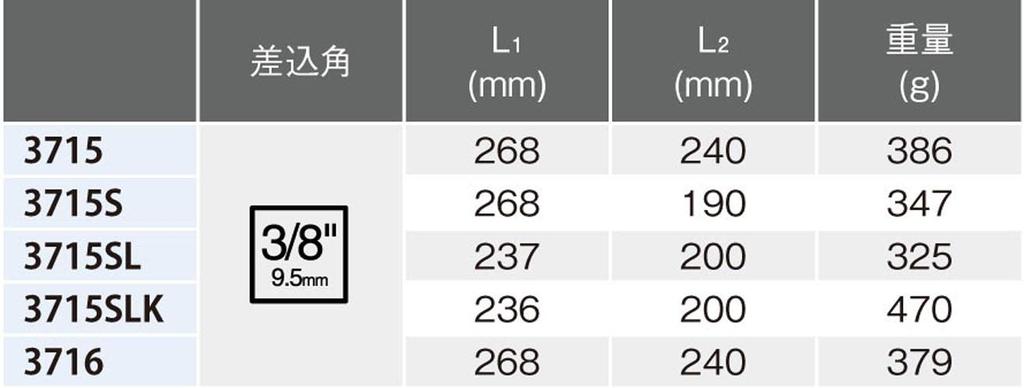 Yamashita Industrial Research Institute Koken 3/8" (9.5mm) SQ. T-Shaped Slide Spin Handle 3715SLK