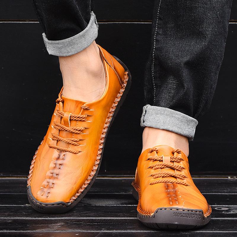 Men Leather Shoes Sneaker 2023 New Leather Handmade Shoes Men Casual Shoes