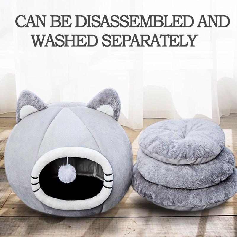 Теплый дом для кошек и собак, уютные пещерные кровати для домашних кошек