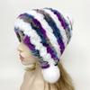 New Winter Real Rabbit Fur Hat Women Lady Natural Knitted Rex Rabbit Fur Hats 100% Genuine Fur Caps Winter Outdoor Fashio