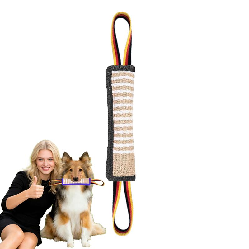 Multi Color Jute Dog Tug Toy Bite Pillow Bite Stick Tear Resistant Chew Training for Large Medium All Breed Interactive Tug