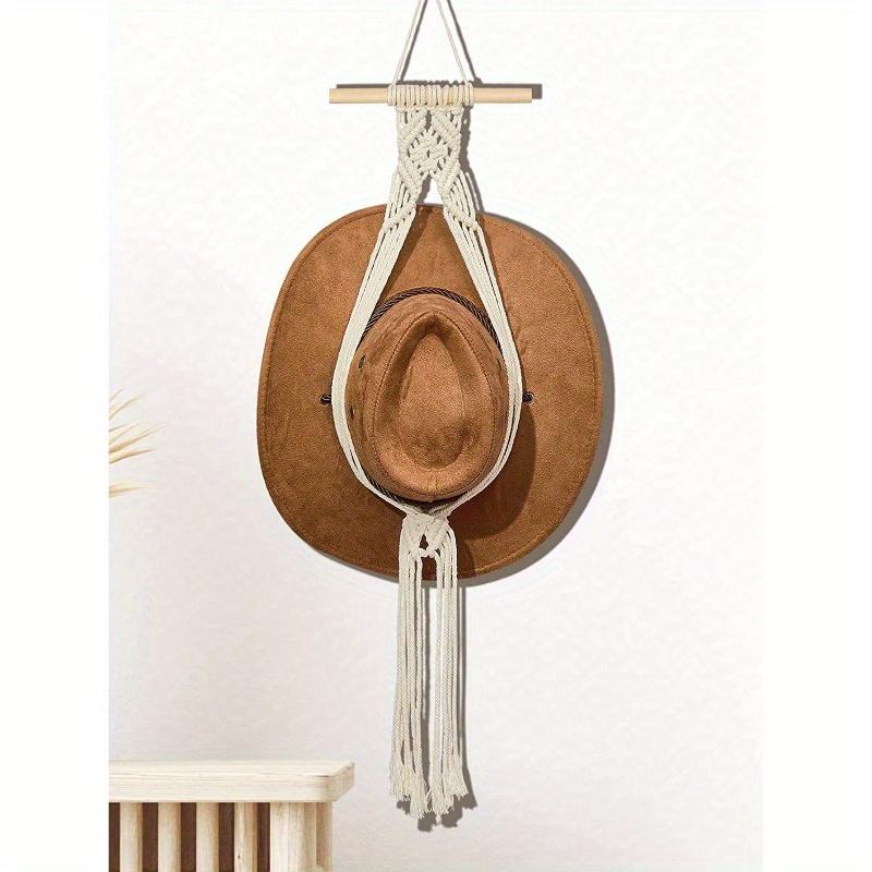 1 шт./1 комплект Макраме Деревянная Подставка для Шляп Плетеная Подставка для Шляп Ручной Работы Органайзер для Шляп Настенные Полки Подставка для Ковбойских Шляп для Бейсбола Общежития Кабинета Над Дверью