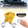 4M 4Tons Auto Winther Towing Rope For Car Truck Trailer SUV With Alloy Steel Hook Vehicle Emergency Tow Strap Fluorescence Nylon