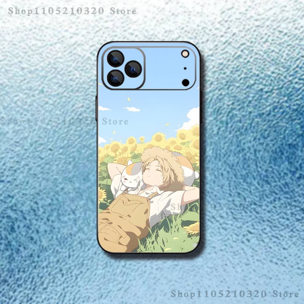 Чехол для телефона N-Natsume Book of F-Friends для iPhone 17,16,15,14,13,12,11,Pro,Max,Plus,E,Air,Mini Защитный черный чехол
