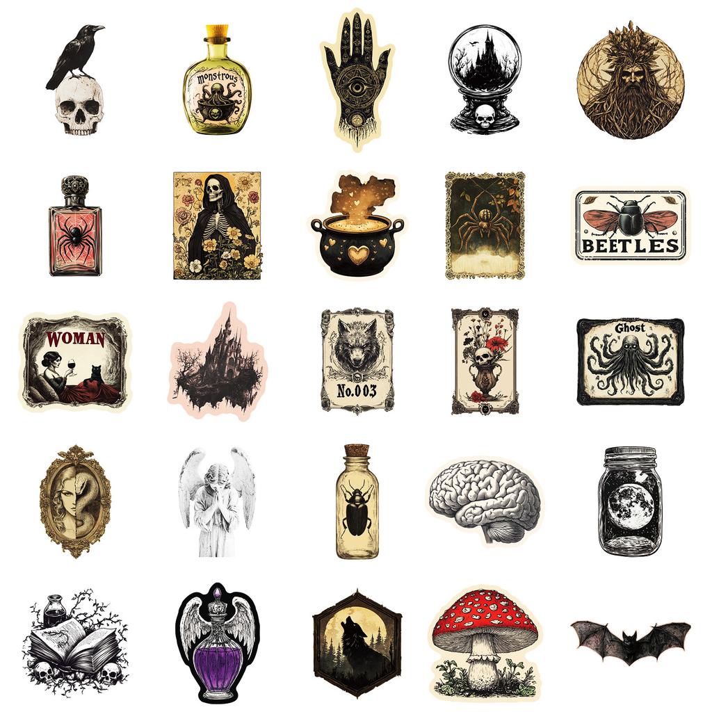 50 American Pharmacist Graffiti Waterproof Decorative Stickers Retro Style Personalized Stickers