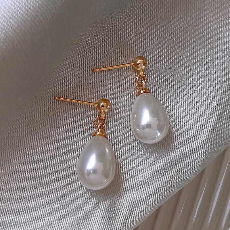 French Water Drop Pearl Stud Earrings Temperament Gentle Earrings Women's Imitation Pearl Ear Jewelry