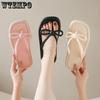 Summer Bow Flip Flops for Women Fashionable Clip On Beach Slippers