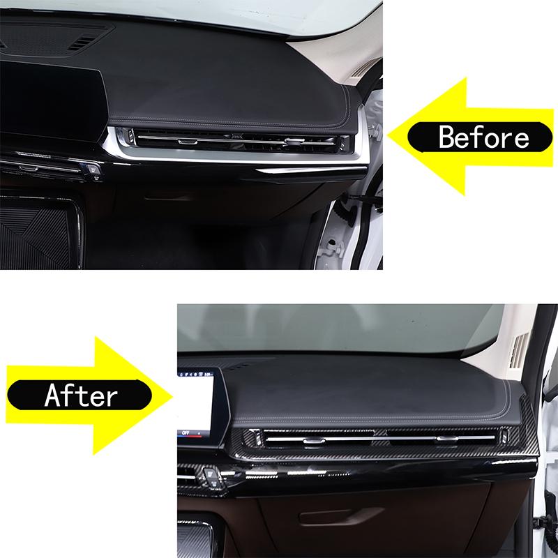 ABS Carbon Fiber For BMW X1 IX1 U10 U11 2025-24 Car Center Control Air Outlet Decorative Frame Sticker Car Interior Accessories