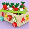 Carrot Pull Orchard Shape Toy Multifunctional Wooden Toy Car Puzzle Game Toy  Farm Scene