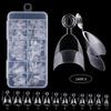240pcs Half Cover Almond Pre-filed Nail Tips Half Matte XS Press On Fake Nail Extension for Small Tiny Nail Bed 12 Sizes In Box