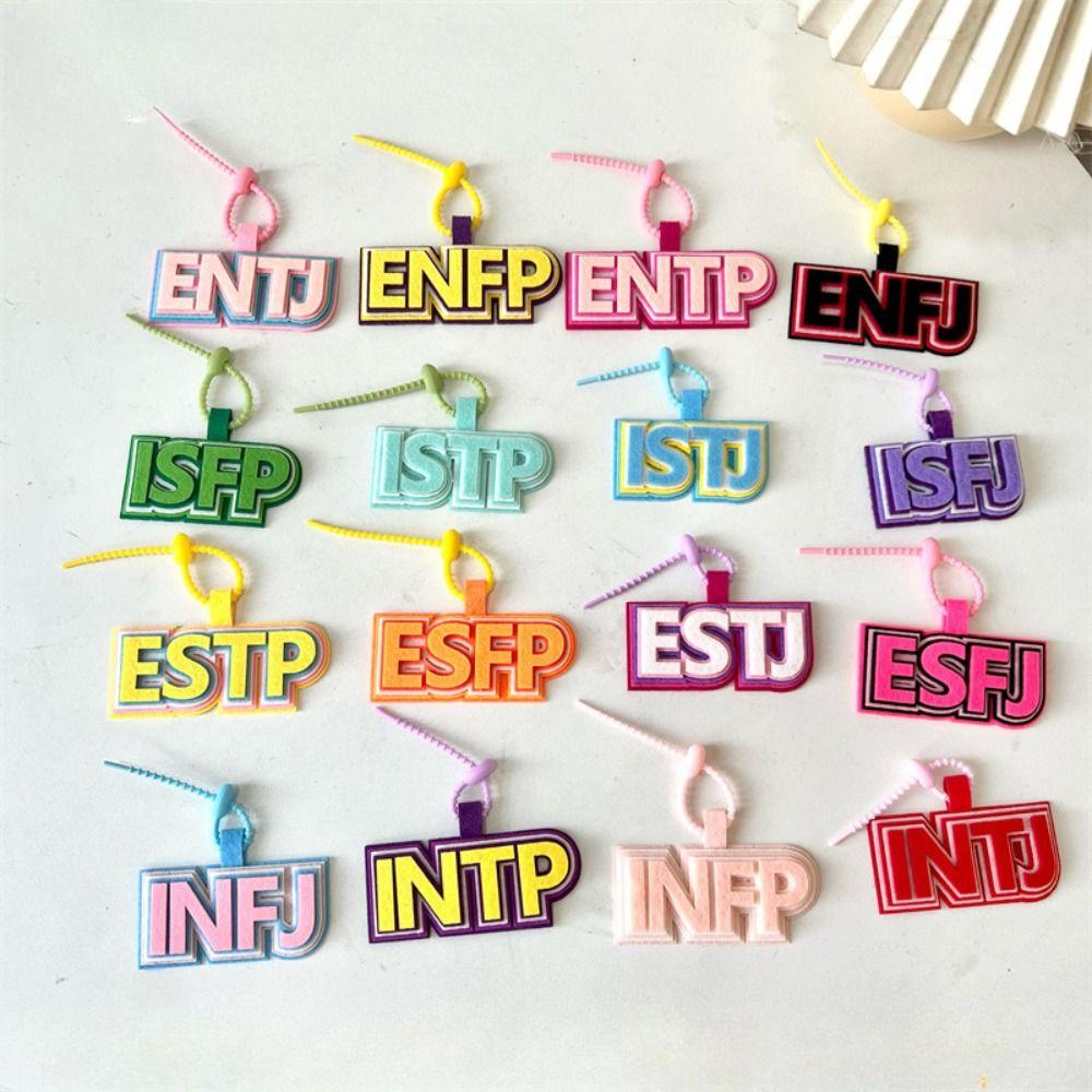 Letter MBTI Key Chain Korean Style 16 Type Personality Key Chain Non-woven Pendant Decoration