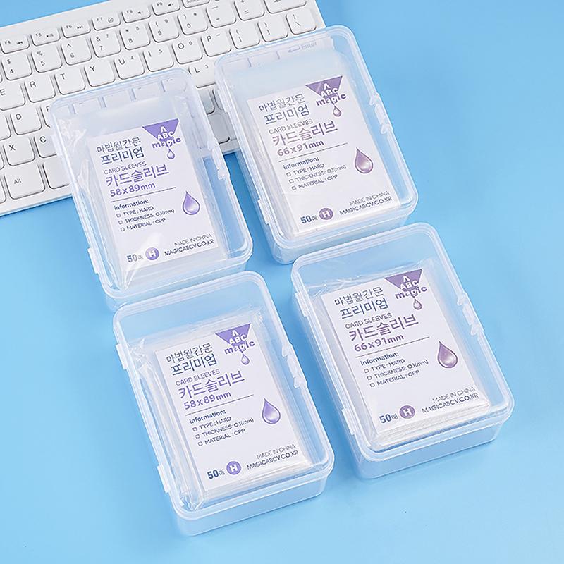 Ins Transparent Plastic Storage Box Photocards Small Card Storage Box Desk Organizer Box Classification Box Stationery