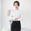 2023 Versatile Korean Style Women's Chiffon Blouse - Long Sleeve Slim Fit In White