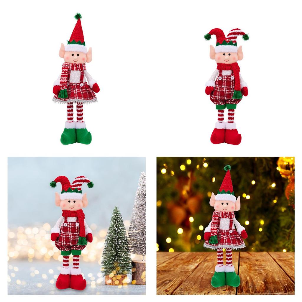 Christmas Doll Decoration Stretchable Cute Standing Doll Decorative Xmas