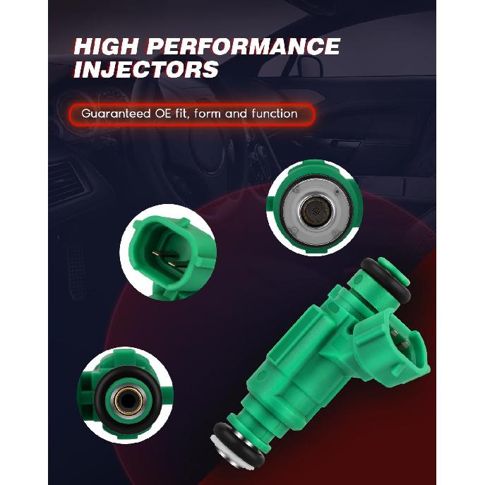 4Pcs Fuel Injectors ANGLEWIDE 0280156159 Fuel Injectors Set Fit for 2003-2006 for Nissan for Sentra, 12 Holes