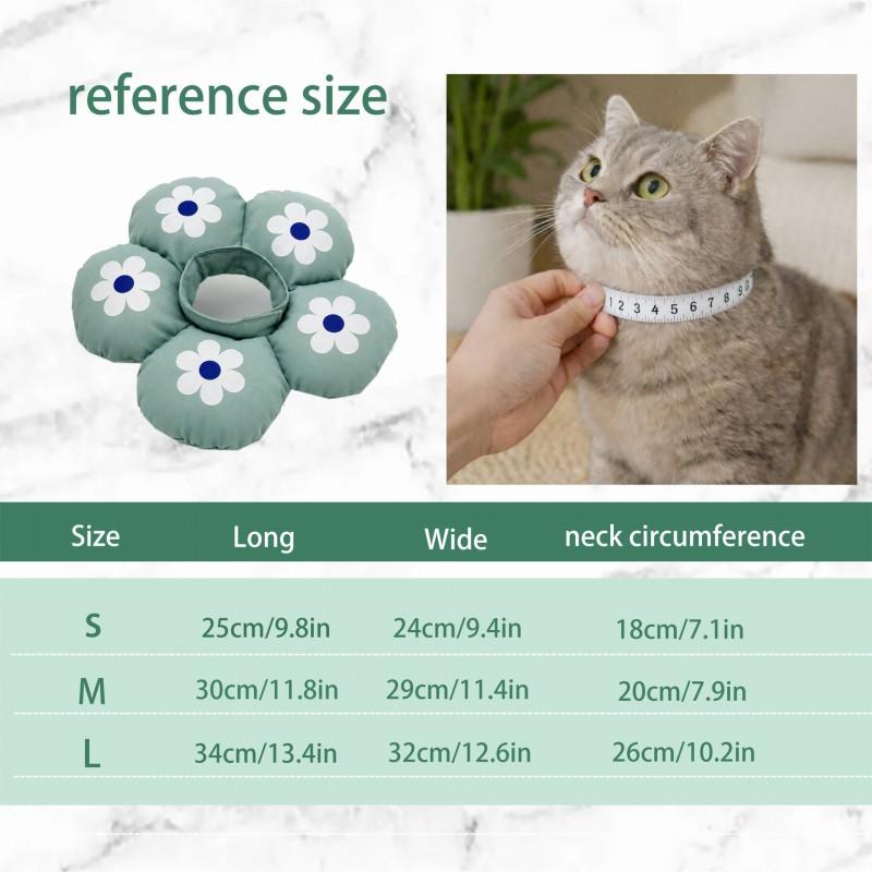 Soft Recovery Collar Cats Post-Neutering Surgery Anti-Lick Prevent Escape Comfortable Flower Design S M L Blue