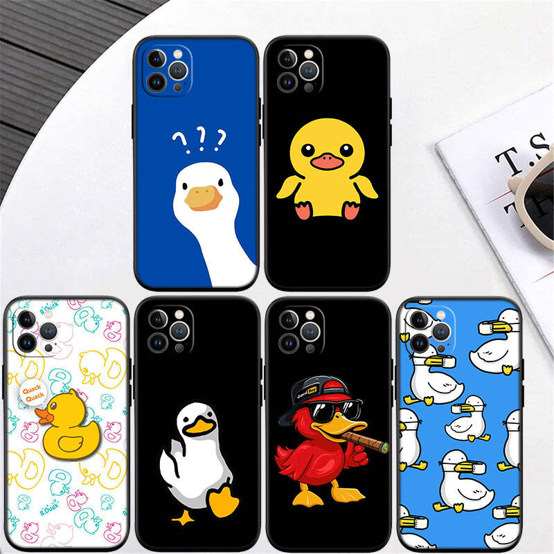 MH52 Утка Мультяшный Чехол для Телефона для iPhone 7 8 11 12 13 14 15 16 17 16E XS Pro Max XR X SE Air