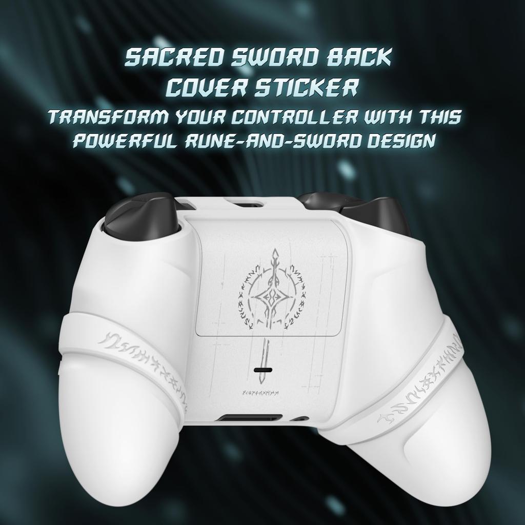 PlayVital Силиконовый чехол для контроллера Xbox Series с накладками на стики и наклейками, Рукоятка, Амортизирующий, Руническая версия X/S – Нескользящая кожа, – (белый)
