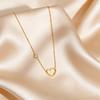 18K Gold Plated Hollow Love Heart Pendant Necklaces for Women Stainless Steel Clavicle Chain Necklace Trendy Jewelry Gifts