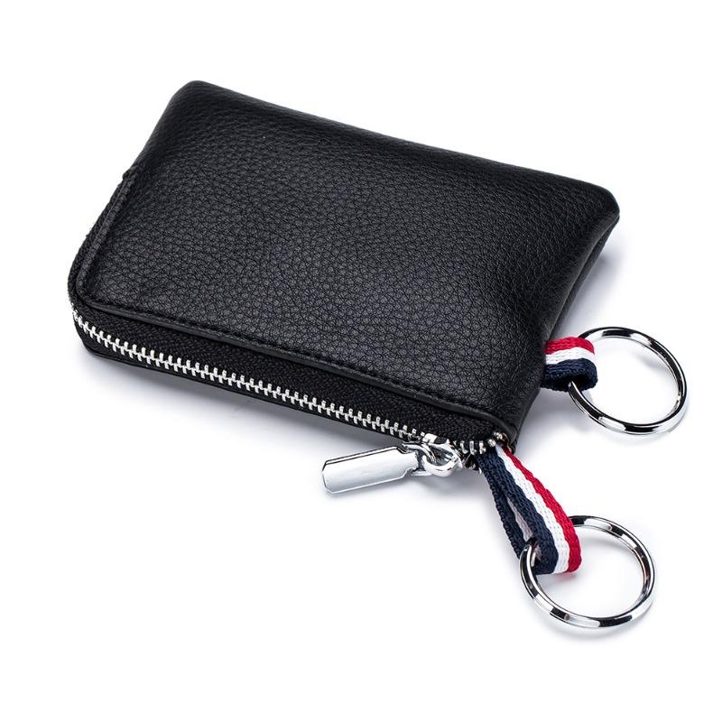 Men's Coin Wallet Leather Mini Wallet Soft  Zipper Coin Driver's License Key Bag Card Bag Ultra-thin