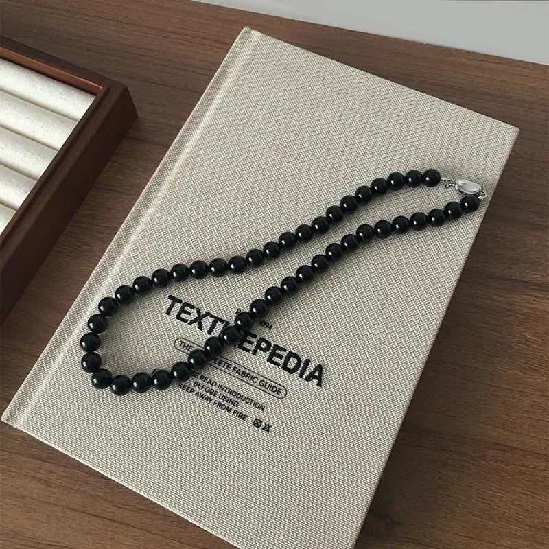 Red Black Beaded Auspicious Necklaces for Women Chinese Glass Beads Necklace Exquisite Elegant Choker Jewelry Accessories