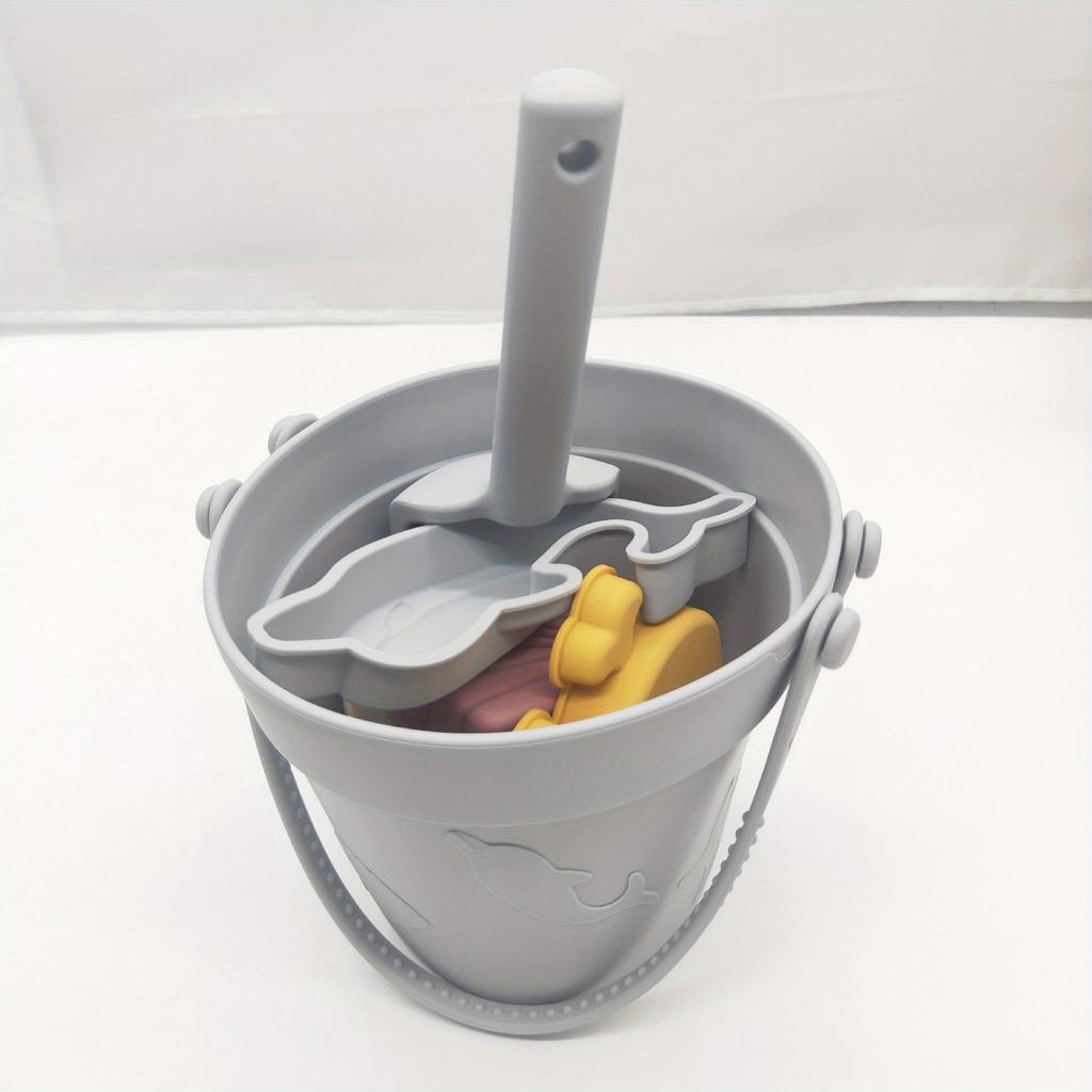 8 шт. набор силиконовых пляжных игрушек, портативный набор силиконовых игрушек для родителей и детей на открытом воздухе, защищающий от падения (Аксессуары для игрушек, случайное сочетание цветов)