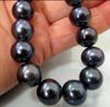 ОЖЕРЕЛЬЕ С ТАИТЯНСКИМ НАТУРАЛЬНЫМ ЧЕРНЫМ ЖЕМЧУГОМ 9–10 мм, ИДЕАЛЬНОЕ КРУГЛОЕ 17 ДЮЙМОВ
