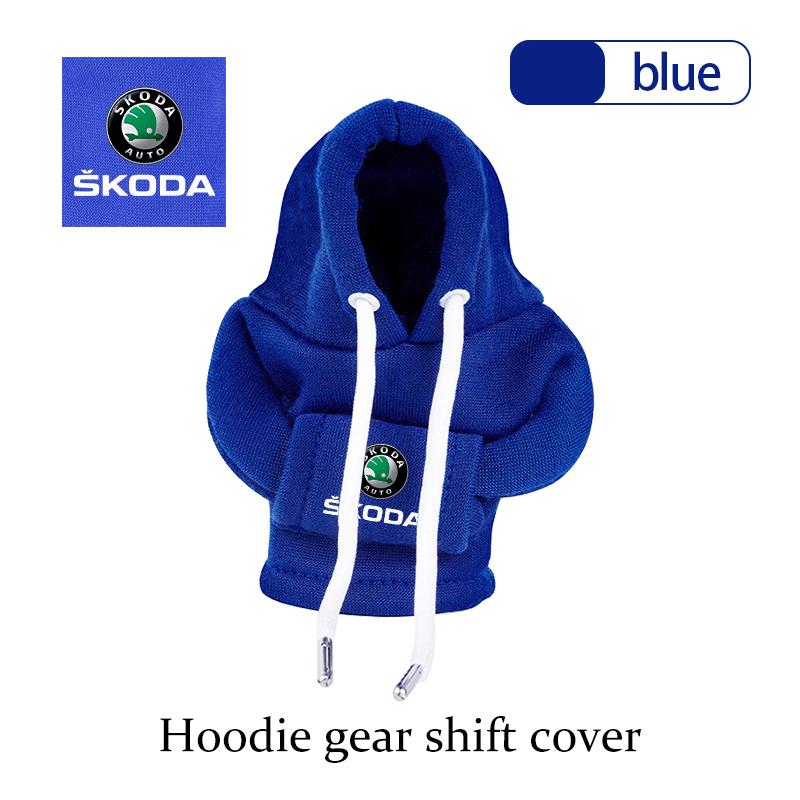 ptncy6 For Skoda Car Logo Gear Shift Knob Cover Hoodie Manual Gear Sweatshirt Decoration Kamiq MK3 Roomster Rapid Kodiaq Karoq Fabia