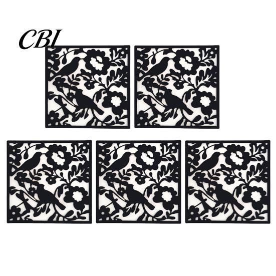 Living Room Decor Panel 5Pcs Hanging Divider Panel, Hollow Flower Butterfly Bird Wall Screen, Hummingbird Square Decorative Partition for Home Office