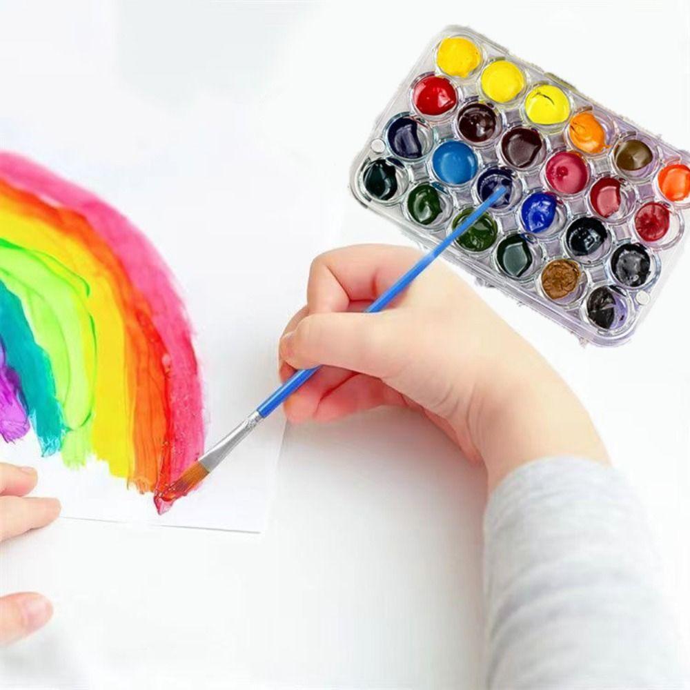 24 ячейки Палитра для акварельных красок Прозрачная коробка для красок Художественные принадлежности Мини-палитра для акварели для дома