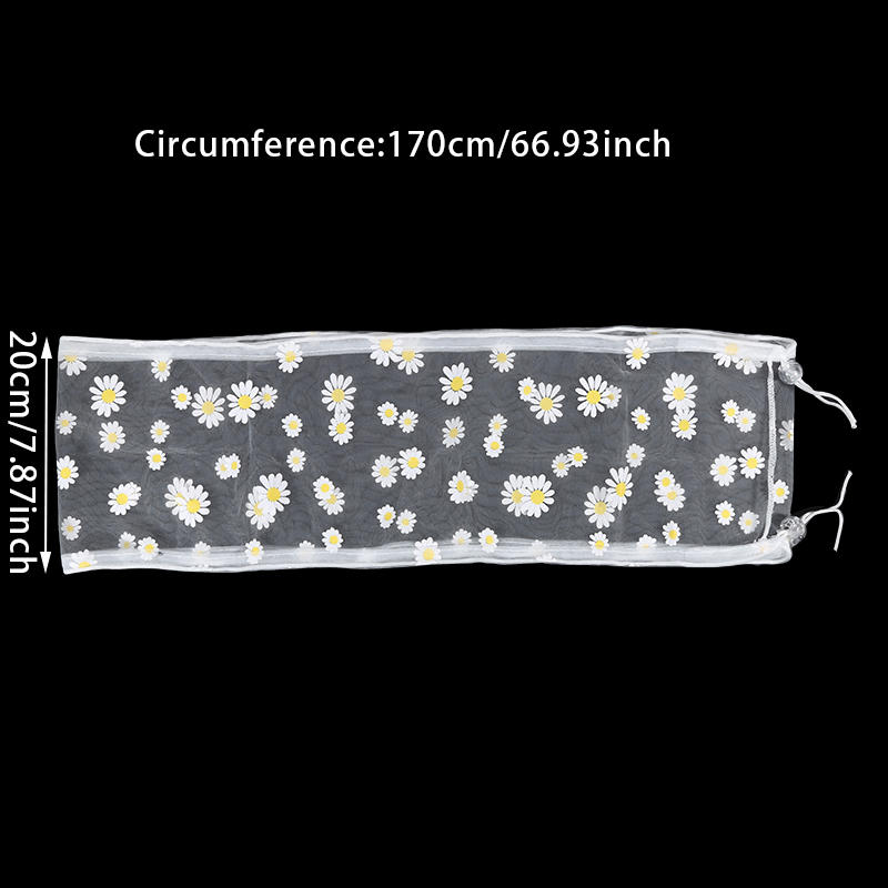 Универсальный уловитель семян для клеток для птиц для использования в помещении/на улице, эластичная регулируемая мягкая сетка с ромашковым узором, защита от разбрасывания семян для круглых и квадратных клеток