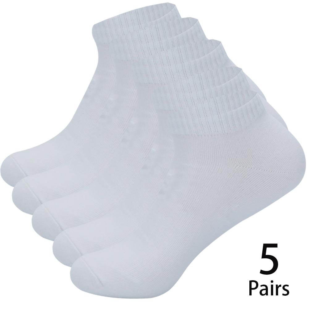 5 пар Мужские носки до щиколотки Хлопковые носки-лодочки Черные Однотонные Тонкие Дышащие Удобные Высококачественные Черные Белые Низкие Короткие носки