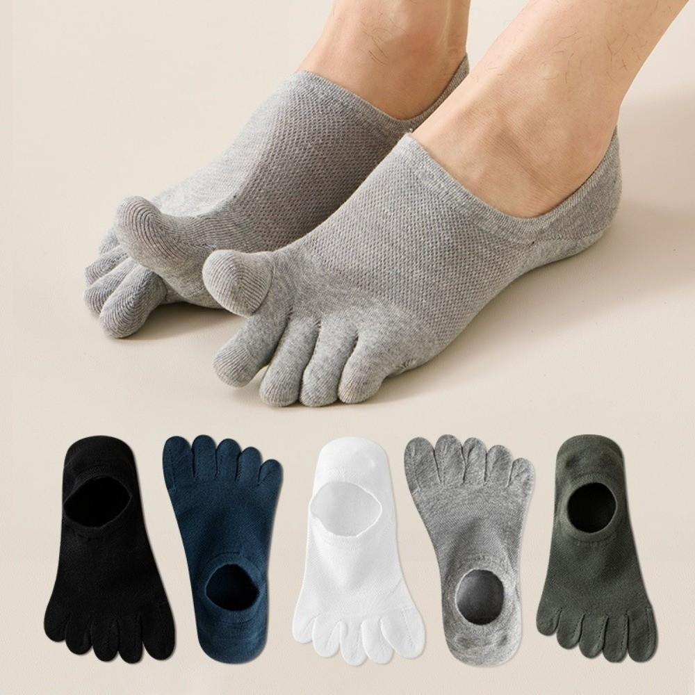 Solid Color Five Finger Socks Cotton Toe Separate Socks Sports Socks Five Toe Socks Men's Use