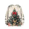 Рождественские толстовки для женщин Вязаный свитер Милая рубашка Осенний свитер с круглым вырезом Топы