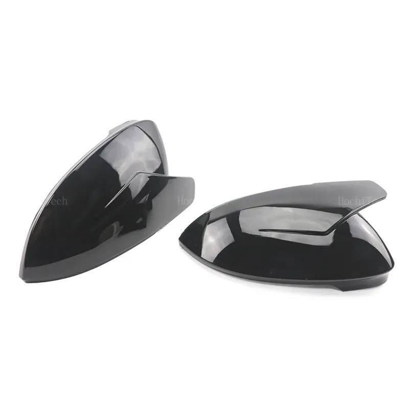 2x Horn Look Bright Black Rearview Side Mirror cover Caps for Volkswagen VW Golf 8 MK8 VIII 8R R GTI GTE GTD 20-25