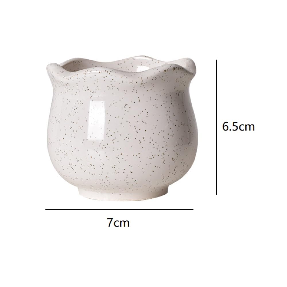 Siawadeky Милый Набор Цветов Стильный Керамический Горшок для Суккулентов Макарон Круглый Кактус Подходит для Мини-Сада С Дренажным Отверстием Горшки, 6, Горшки,