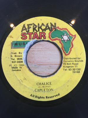 7-дюймовая пластинка CAPLETON - Chalice НЕТ African Star Mu 1994 Ямайка Регги, Ска и Даб Б/У