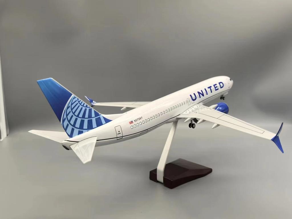 Модель самолета смола литой самолет модель United Airlines B737 47см 1:Коллекция масштабных моделей самолетов для демонстрации, рождественские подарки