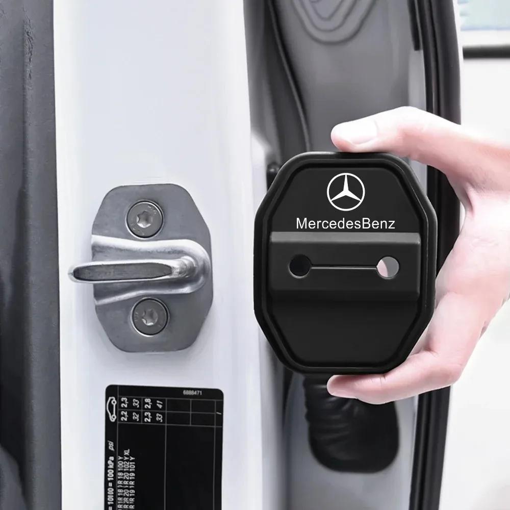 Car shock absorber pad Mercedes Benz AMG W204 W213 W205 W211 W176 W164 CLA Car door silicone lock buckle protective cover MLC3