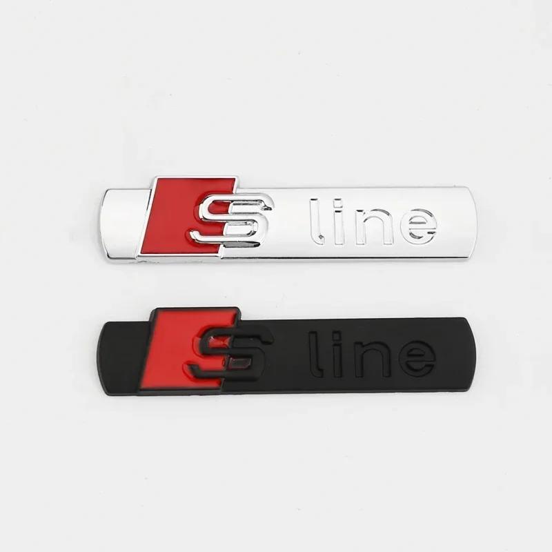 1Pcs S Line Logo Sticker Metal Alloy Car Badge SLine Emblem For S3 A8 A5 A6 C5 C6 C7 A7 A1 A3 A4 B5 B6 B7 B8 B9 D3 Q3 Q5 Q7 TT DSA5