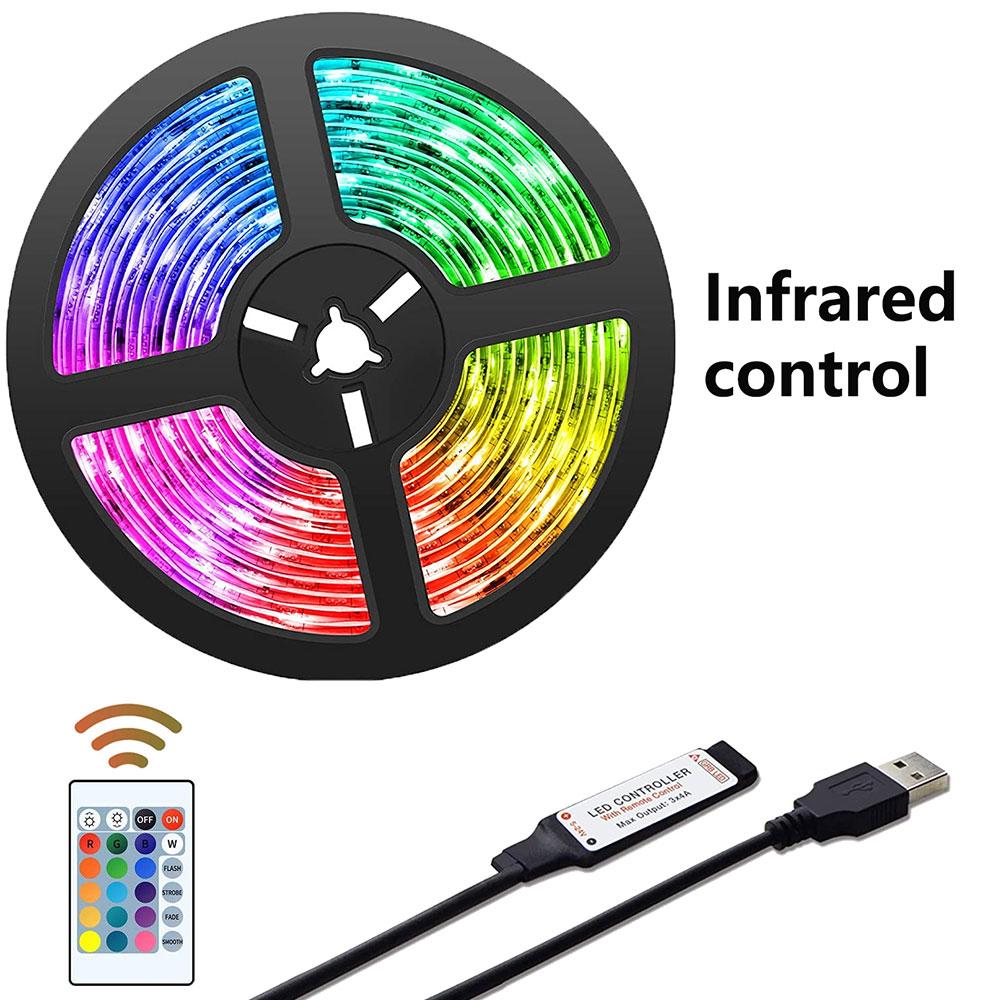 5M 20M RGB 5050 Светодиодный барный светильник Bluetooth Умный дом Телевизор USB Настенный светильник Украшение спальни